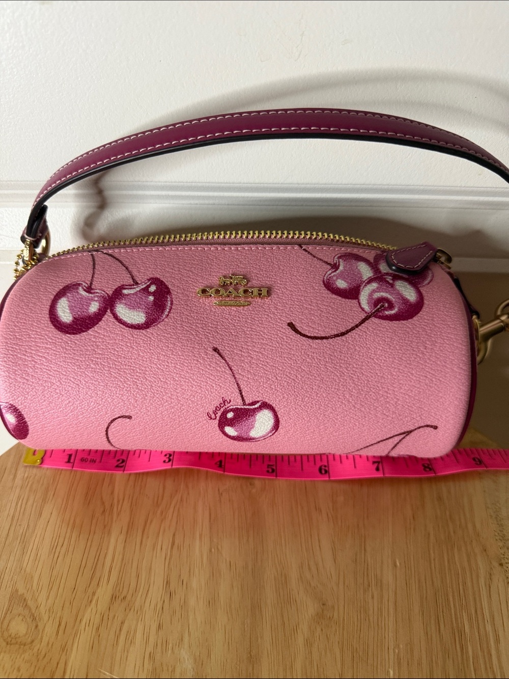 Coach Pink Cherry Barrel Mini Bag with Magenta Trim - Picture 8 of 9